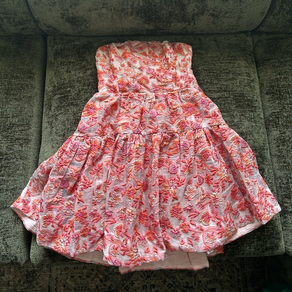 Jacquard Strapless Mini Dress. Anthropologie. S. Worn once.